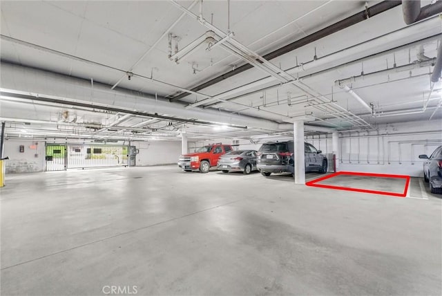 view of parking garage