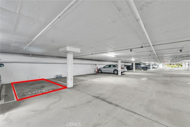 view of parking garage