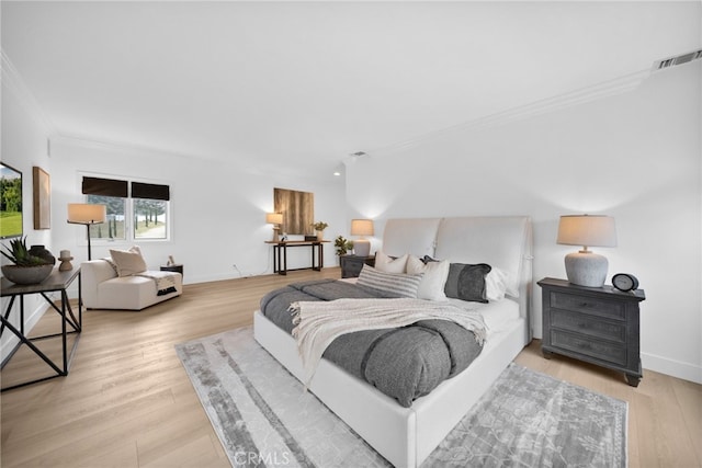 34105 Stage Rd, Temecula, CA 92592 - bedroom featuring ornamental molding, light wood-type flooring, and baseboards