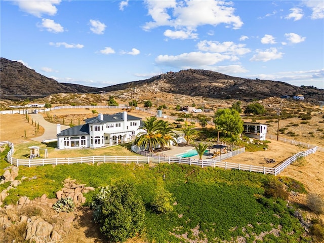 34105 Stage Rd, Temecula, CA 92592 - rear view of house featuring a mountain view