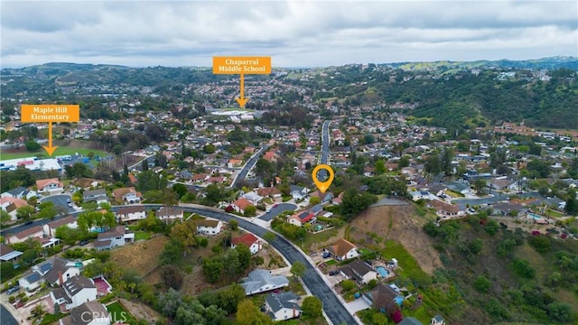 22244 Croll Ct, Diamond Bar, CA 91765 - aerial overview of property's location featuring nearby suburban area