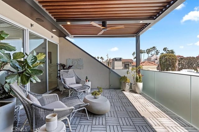 29 W Neapolitan Ln, Long Beach, CA 90803 - view of patio with a balcony and ceiling fan