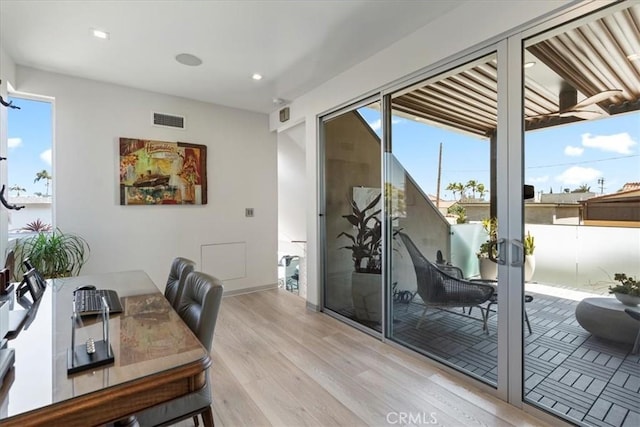 29 W Neapolitan Ln, Long Beach, CA 90803 - office area featuring light wood finished floors, recessed lighting, and french doors