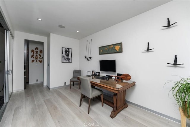 29 W Neapolitan Ln, Long Beach, CA 90803 - office featuring light wood-style flooring, baseboards, and recessed lighting