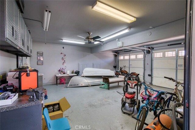 13545 Anchor Dr, Victorville, CA 92395 - garage with a ceiling fan