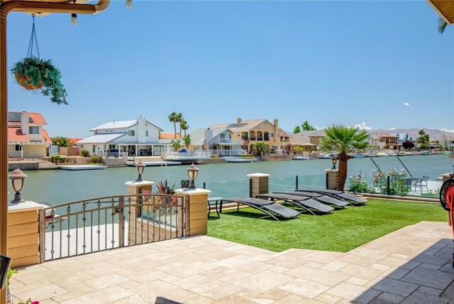 13545 Anchor Dr, Victorville, CA 92395 - view of patio / terrace with a residential view and a water view