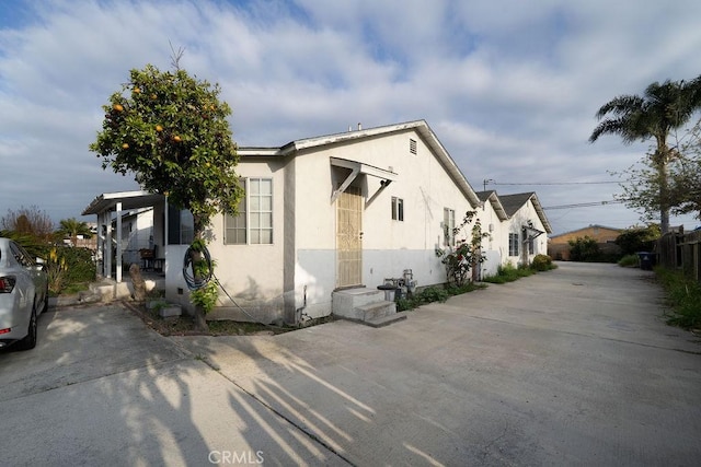 view of home's exterior featuring stucco siding