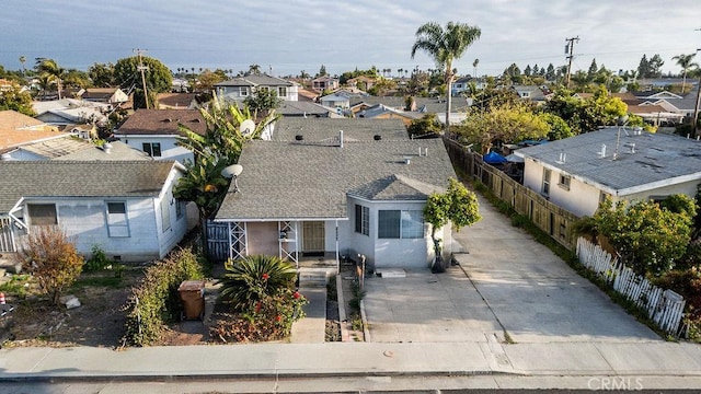aerial perspective of suburban area
