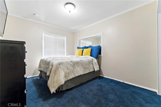 1933 W 147th St, Gardena, CA 90249 - bedroom with dark carpet, ornamental molding, and baseboards