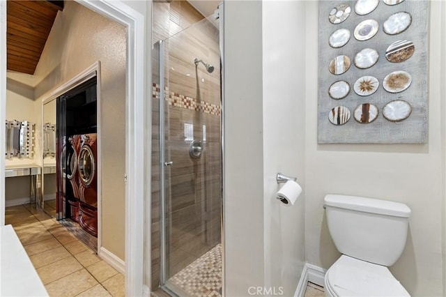 1933 W 147th St, Gardena, CA 90249 - full bathroom featuring toilet, a shower stall, tile patterned flooring, and baseboards