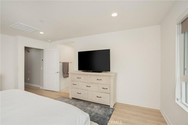 23148 W Saratoga Way, West Hills, CA 91307 - bedroom with light wood-style flooring, baseboards, and recessed lighting