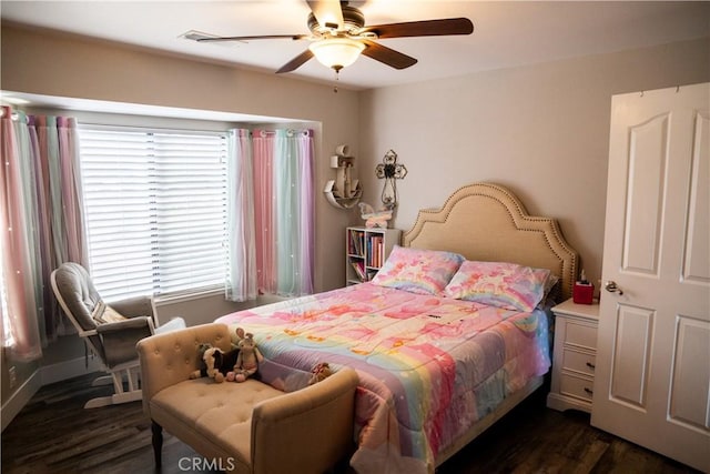6338 Countryside Ct, Orland, CA 95963 - bedroom featuring multiple windows, wood finished floors, and a ceiling fan