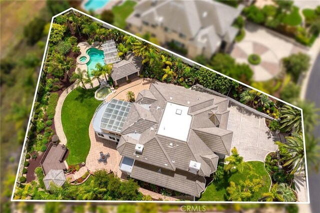 2638 Highridge Dr, Chino Hills, CA 91709 - view of subject property featuring a pool area and property parcel outlined