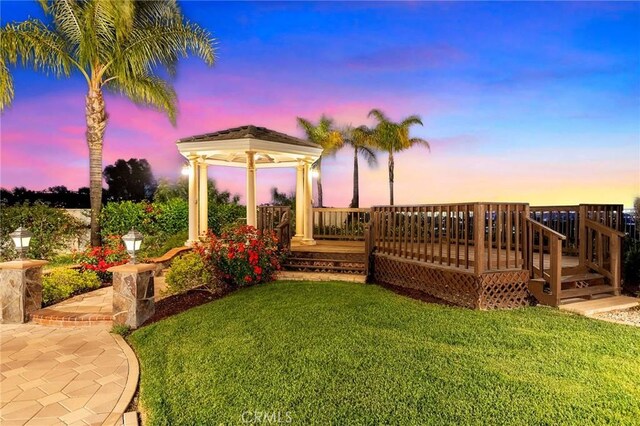 2638 Highridge Dr, Chino Hills, CA 91709 - view of grassy yard with a gazebo and a deck