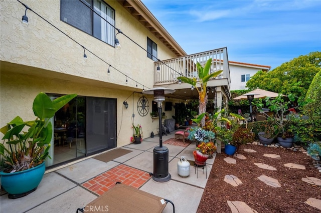 view of patio / terrace with a balcony
