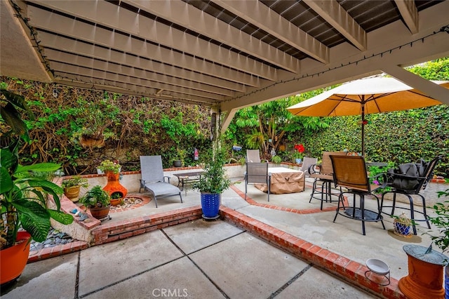 view of patio / terrace featuring outdoor dining area