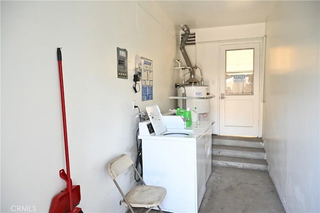 25258 Taylor St, Loma Linda, CA 92354 - laundry area featuring washer and clothes dryer and water heater