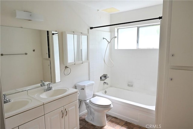 25258 Taylor St, Loma Linda, CA 92354 - bathroom with toilet, washtub / shower combination, and double vanity