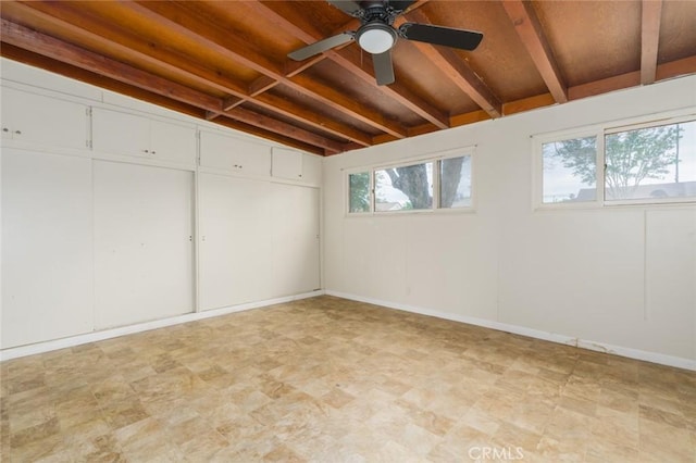 6016 Wilson Ave, South Gate, CA 90280 - basement with ceiling fan, light flooring, and baseboards