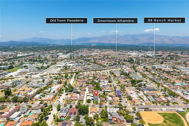 811 W San Marino Ave, Alhambra, CA 91801 - aerial view of residential area with a mountainous background