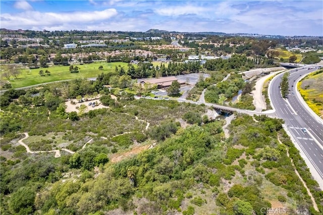 drone / aerial view of a main thoroughfare