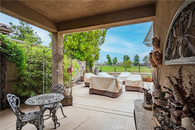 view of patio with a fenced backyard