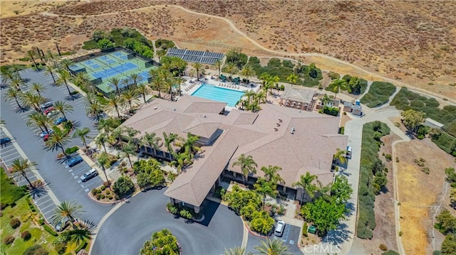 bird's eye view of a pool area