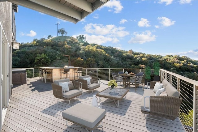 561 S Ventu Park Rd, Newbury Park, CA 91320 - wooden terrace featuring an outdoor hangout area