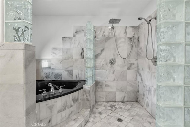 561 S Ventu Park Rd, Newbury Park, CA 91320 - full bathroom featuring a tile shower and tile patterned flooring