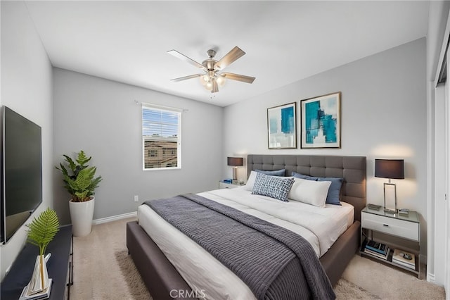 33378 Barmetta Ln, Temecula, CA 92592 - bedroom featuring light colored carpet, baseboards, and a ceiling fan