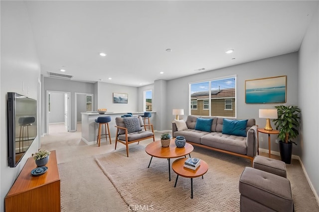 33378 Barmetta Ln, Temecula, CA 92592 - living area with baseboards, recessed lighting, and light carpet