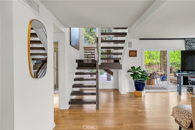 1475 Trenton Dr, Riverside, CA 92506 - stairway with wood finished floors and baseboards