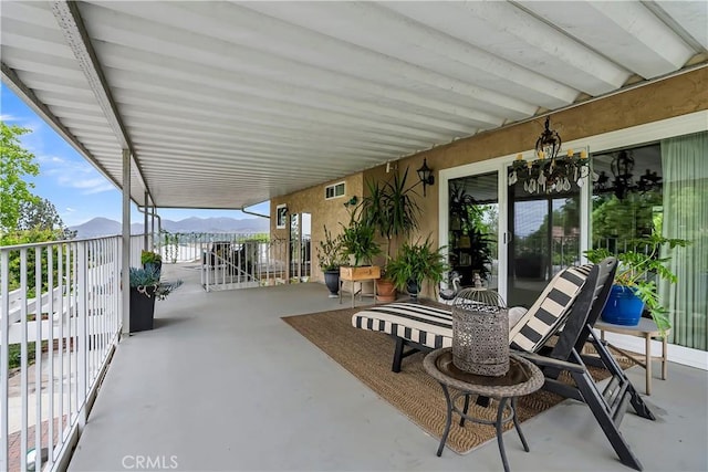 1475 Trenton Dr, Riverside, CA 92506 - view of patio featuring a mountain view