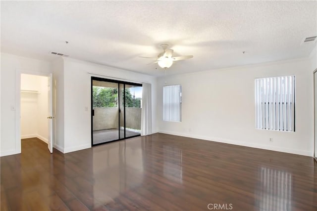 43195 Andrade Ave Unit A, Hemet, CA 92544 - unfurnished room with wood finished floors, a ceiling fan, baseboards, and a textured ceiling