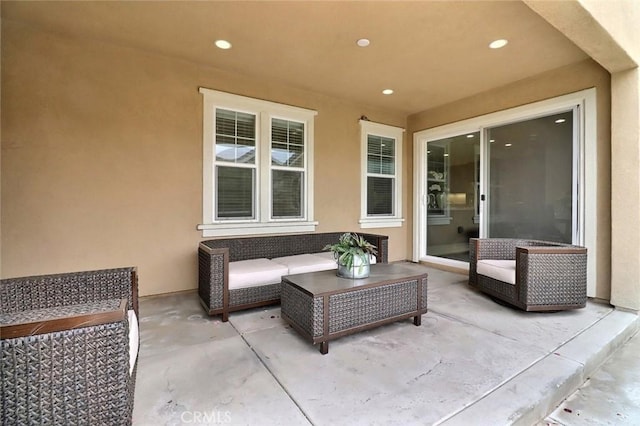 view of patio with an outdoor hangout area