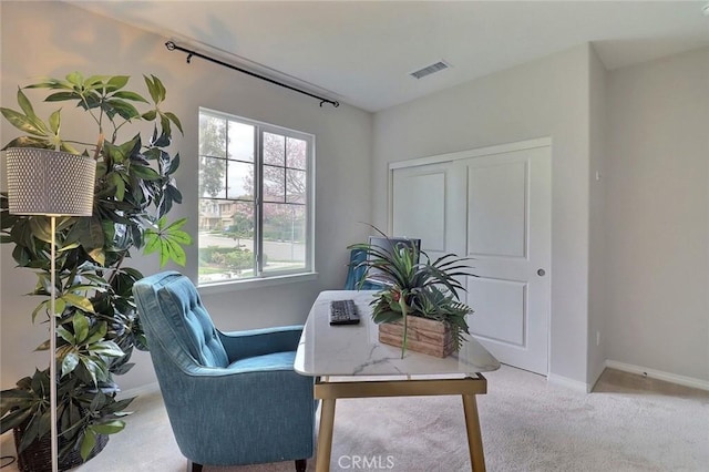 office featuring carpet flooring and baseboards