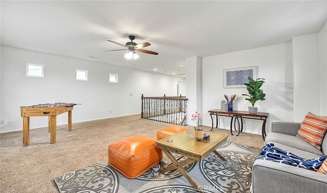 37089 Meadow Brook Way, Beaumont, CA 92223 - carpeted living room with ceiling fan