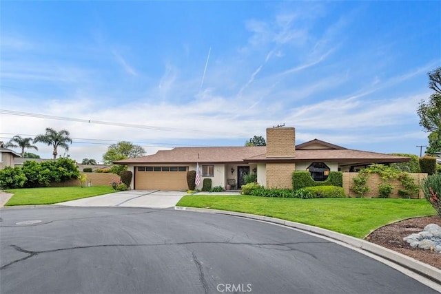 14321 Mimosa Ln, Tustin, CA 92780 - ranch-style house featuring driveway, a garage, and a chimney