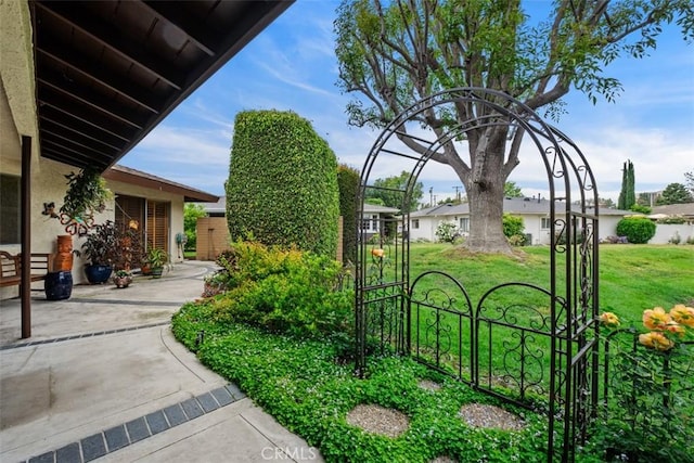 14321 Mimosa Ln, Tustin, CA 92780 - view of green lawn with a patio area