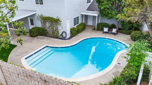 view of pool with a patio