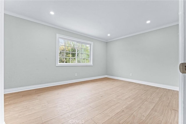 1972 N Fern St, Orange, CA 92867 - empty room featuring light wood-type flooring, baseboards, crown molding, and recessed lighting