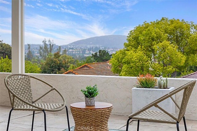 balcony with a mountain view