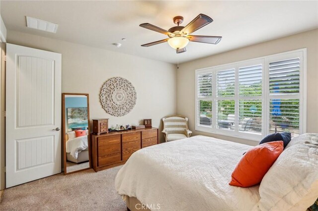 1436 Via Rojas, Hemet, CA 92545 - carpeted bedroom with ceiling fan