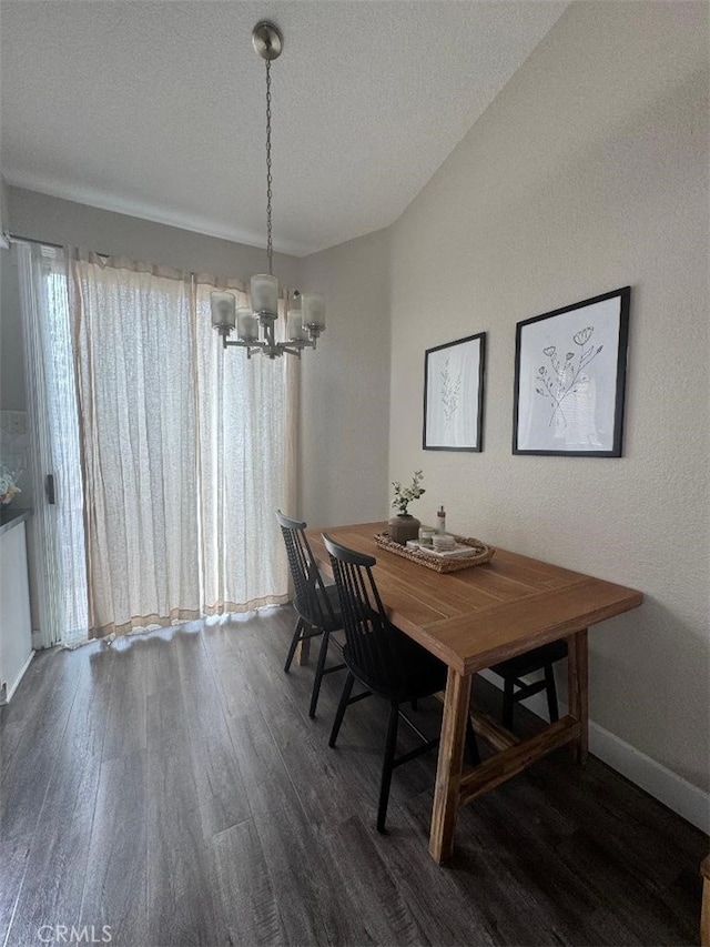 170 Agostino, Irvine, CA 92614 - dining space with a chandelier, wood finished floors, a textured ceiling, and baseboards