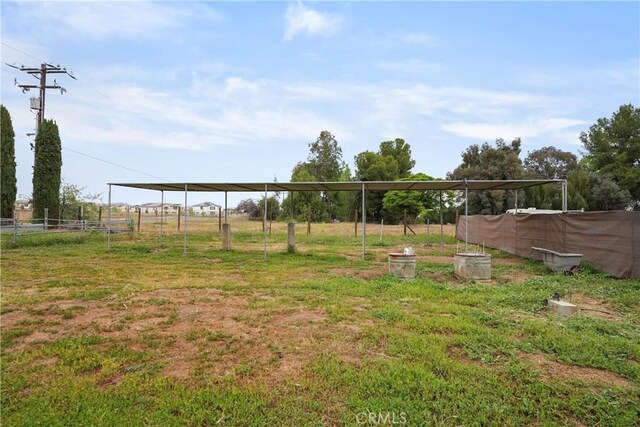 view of yard with fence