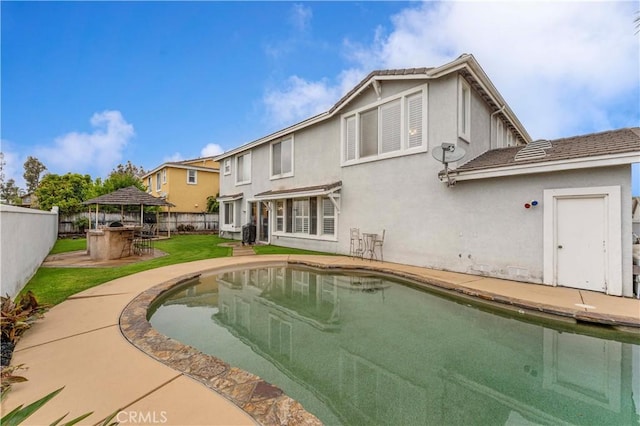 view of pool with a gazebo and a patio area