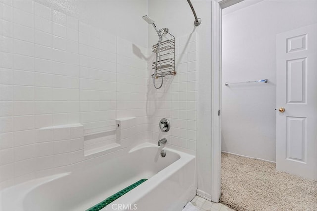 full bath with bathtub / shower combination and baseboards