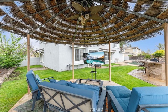 view of patio with an outdoor hangout area