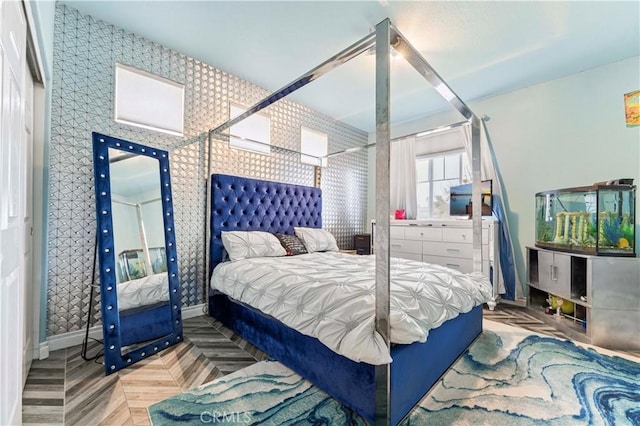 bedroom with baseboards