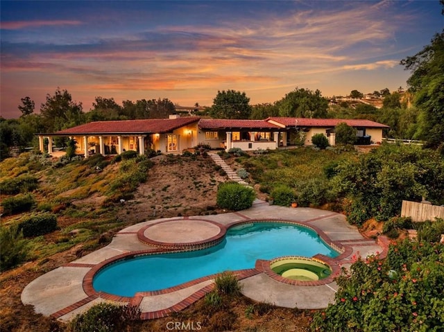 37895 Avenida Bravura, Temecula, CA 92592 - view of swimming pool with a pool with connected hot tub